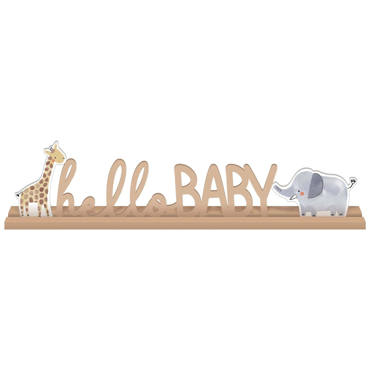 AMSCAN CA Baby Shower Soft Jungle Hello Baby MDF Stand Up Sign, 25 x 5 Inches, 1 Count 192937344781