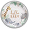 AMSCAN CA Baby Shower Soft Jungle Large Round Lunch Paper Plates, 10.5 Inches, 8 Count