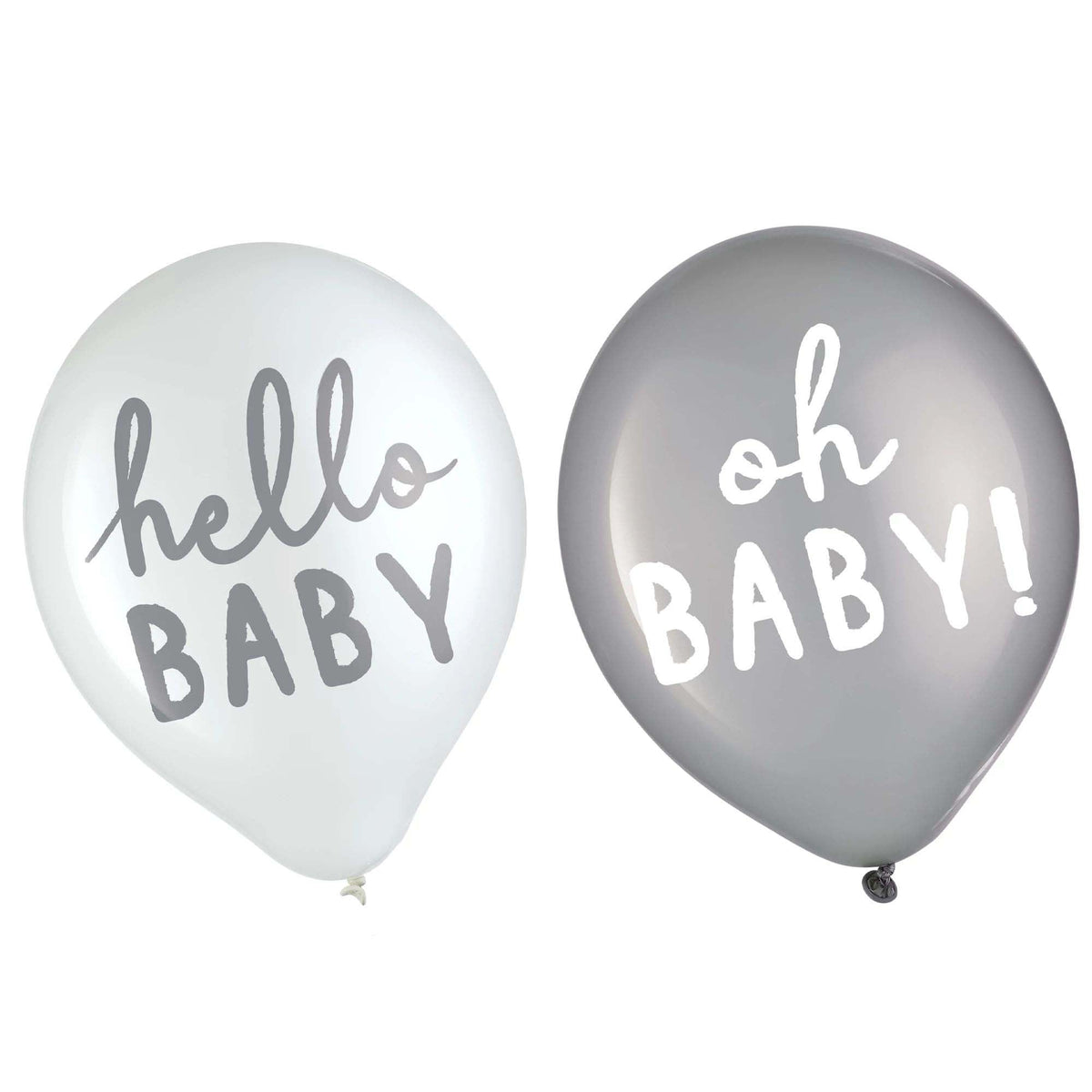 AMSCAN CA Baby Shower Soft Jungle Printed Latex Balloons, White and Grey, 12 Inches, 6 Count 192937344705