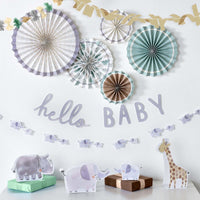 AMSCAN CA Baby Shower Soft Jungle Room Decorating Kit, 13 Count
