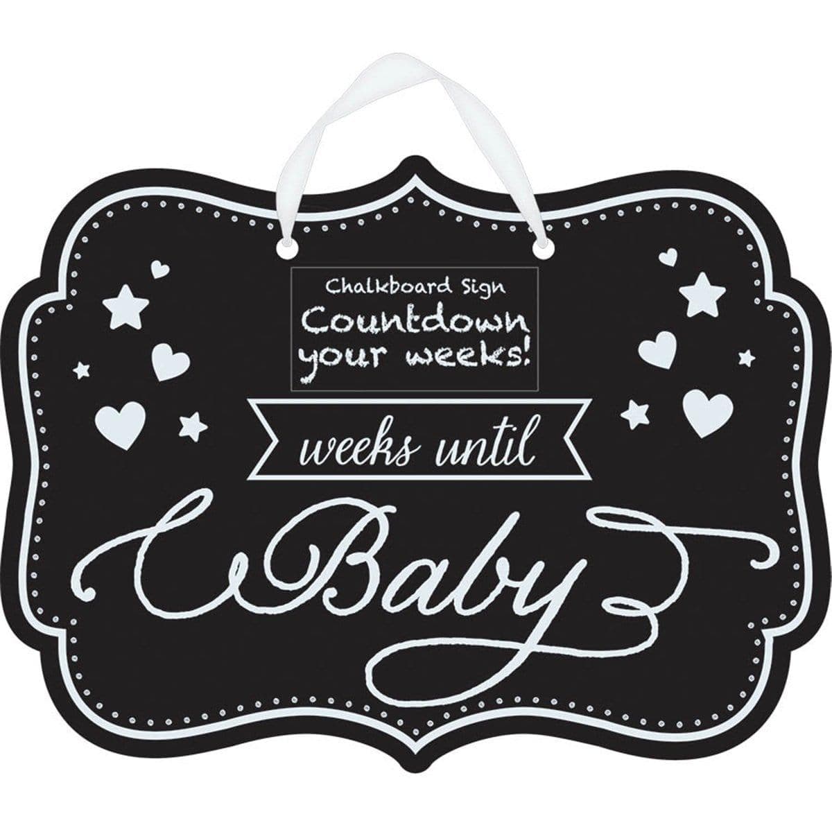 Buy Baby Shower Weeks until Baby chalkboard sign sold at Party Expert