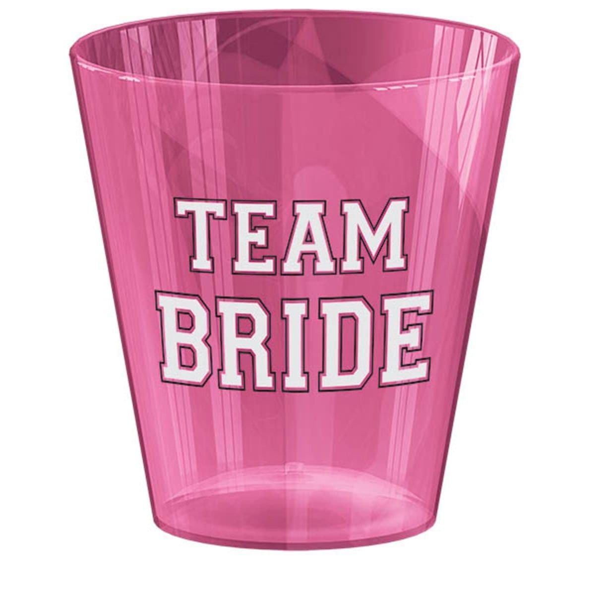 Buy Bachelorette Team Bride shooter glasses 2 ounces, 40 per package sold at Party Expert