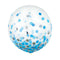 Buy Balloons Latex Balloons With Blue and Silver Confetti, 24 Inches, 2 Count sold at Party Expert