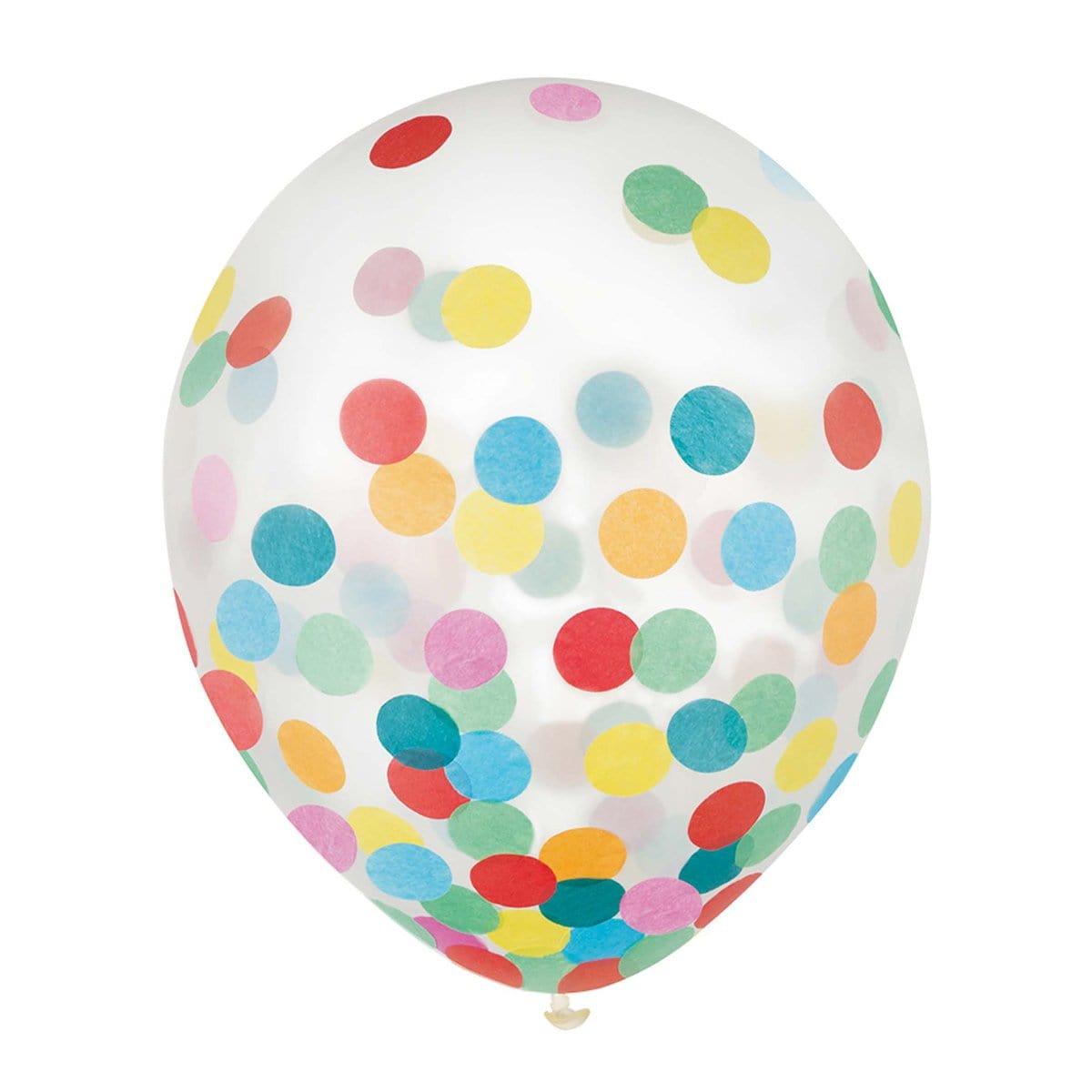 Buy Balloons Latex Balloons With Multicolor Confetti, 12 Inches, 6 Count sold at Party Expert