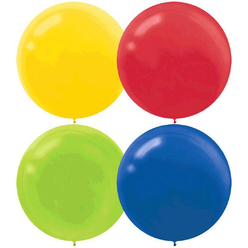 Buy Balloons Round Assorted Latex Balloons, 24 Inches, 4 Count sold at Party Expert