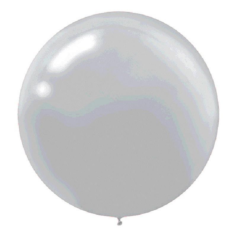 Buy Balloons Round Silver Latex Balloons, 24 Inches, 4 Count sold at Party Expert