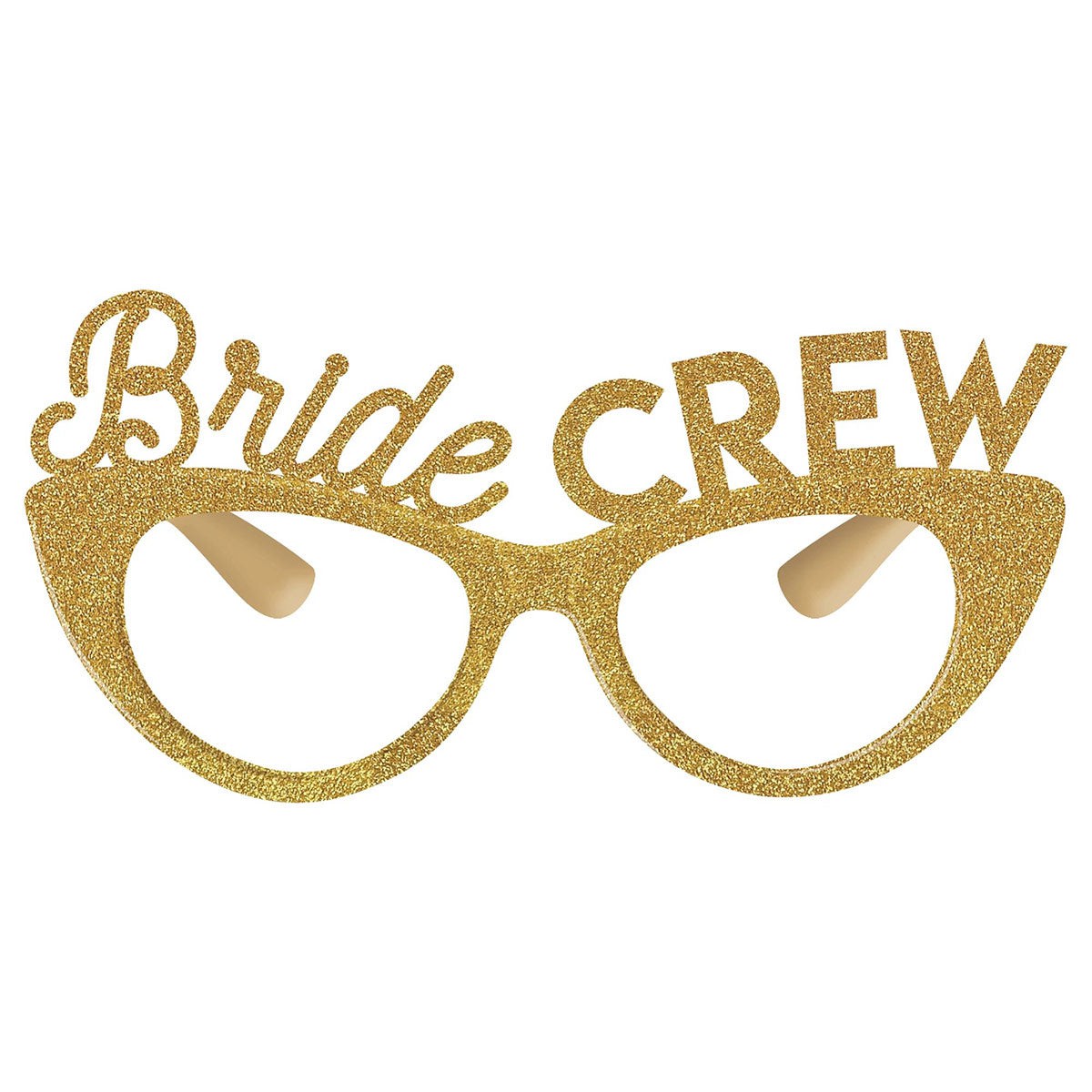 AMSCAN CA Bridal Shower Bridal Shower Bride Crew Gold Glitter Glasses, Luxurious Shower Collection, 6 count 192937324516