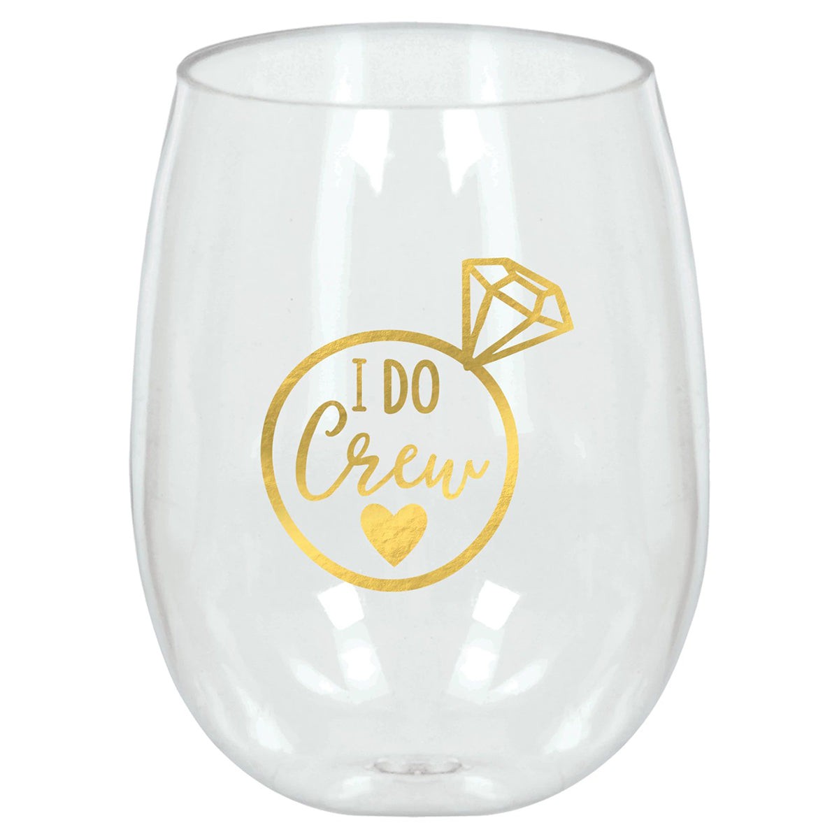 AMSCAN CA Bridal Shower Bridal Shower Clear Wine Glasses, Luxurious Shower Collection, 1 Count 192937314760