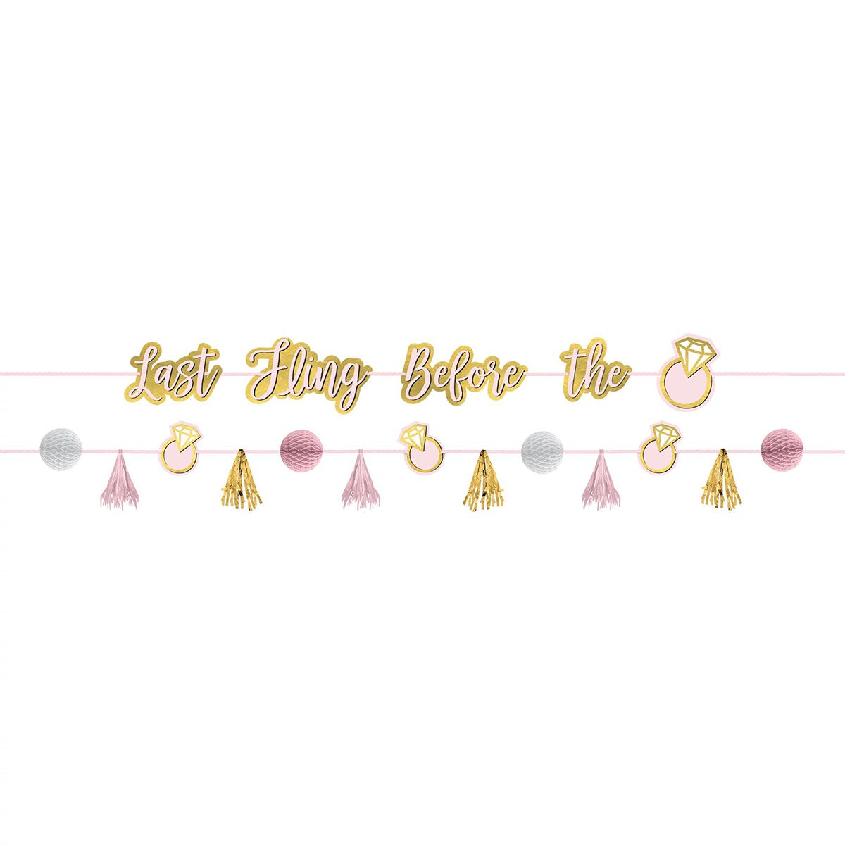 AMSCAN CA Bridal Shower Bridal Shower Gold Double Banner, Luxurious Shower Collection, 2 count 192937334140