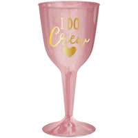 AMSCAN CA Bridal Shower Bridal Shower Pink Plastic Wine Glasses, Luxurious Shower Collection, 16 count 192937325148