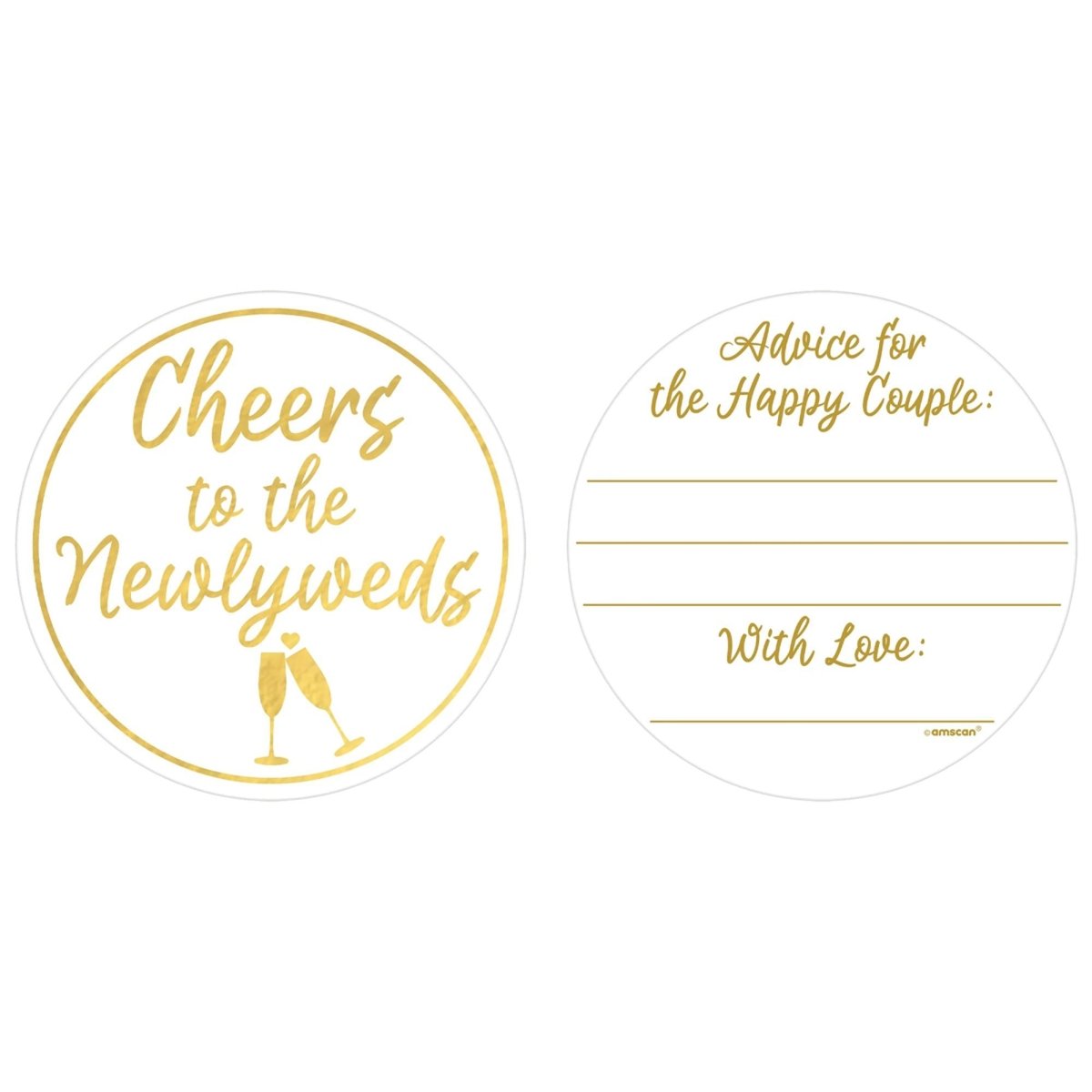 AMSCAN CA Bridal Shower Bridal Shower Wedding Coasters, Luxurious Shower Collection, 40 Count 192937309773