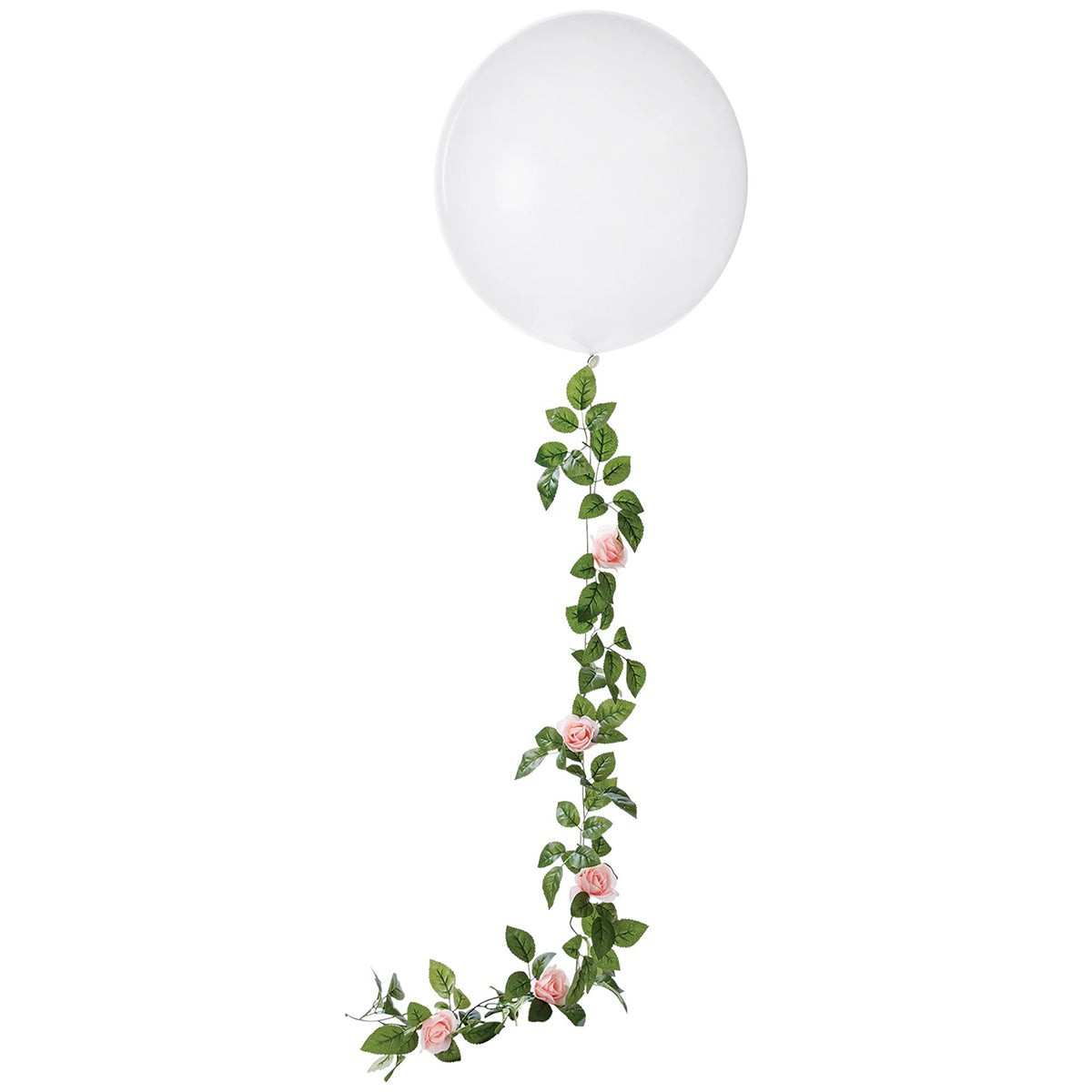 AMSCAN CA Bridal Shower Bridal Shower White Latex Balloon With Pink Flowers, Luxurious Shower Collection, 24 Inches, 1 Count 192937341919