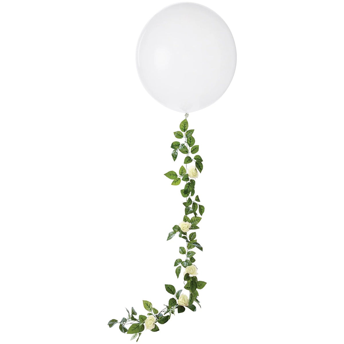AMSCAN CA Bridal Shower Bridal Shower White Latex Balloon With White Flowers, Luxurious Shower Collection, 24 Inches, 1 Count 192937323175