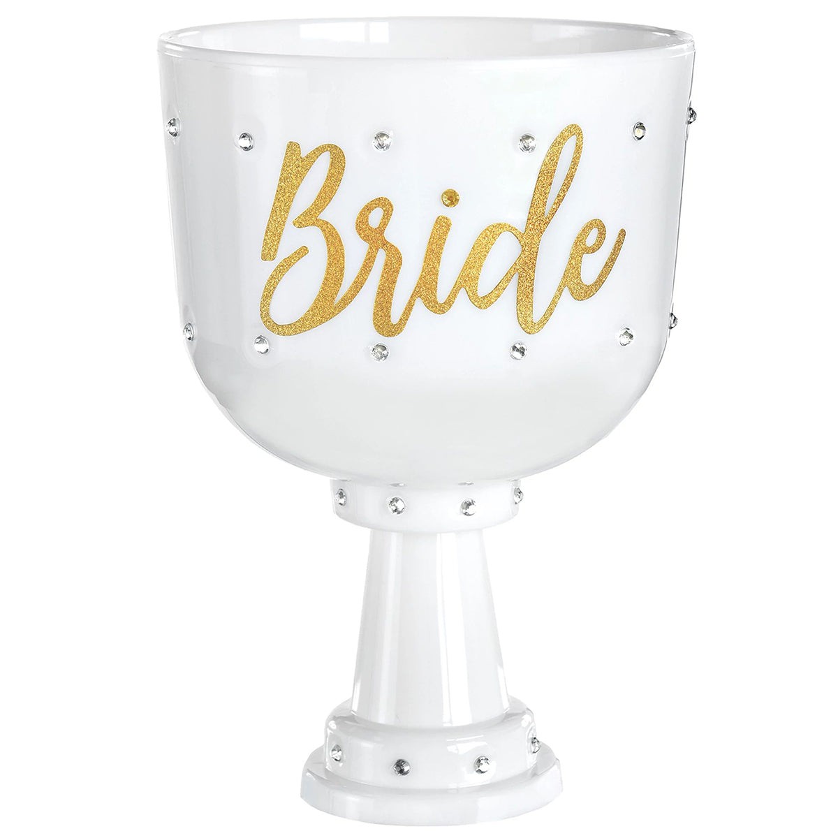 AMSCAN CA Bridal Shower Bridal Shower White Plastic Cup, Luxurious Shower Collection, 26 oz, 1 Count 192937325117