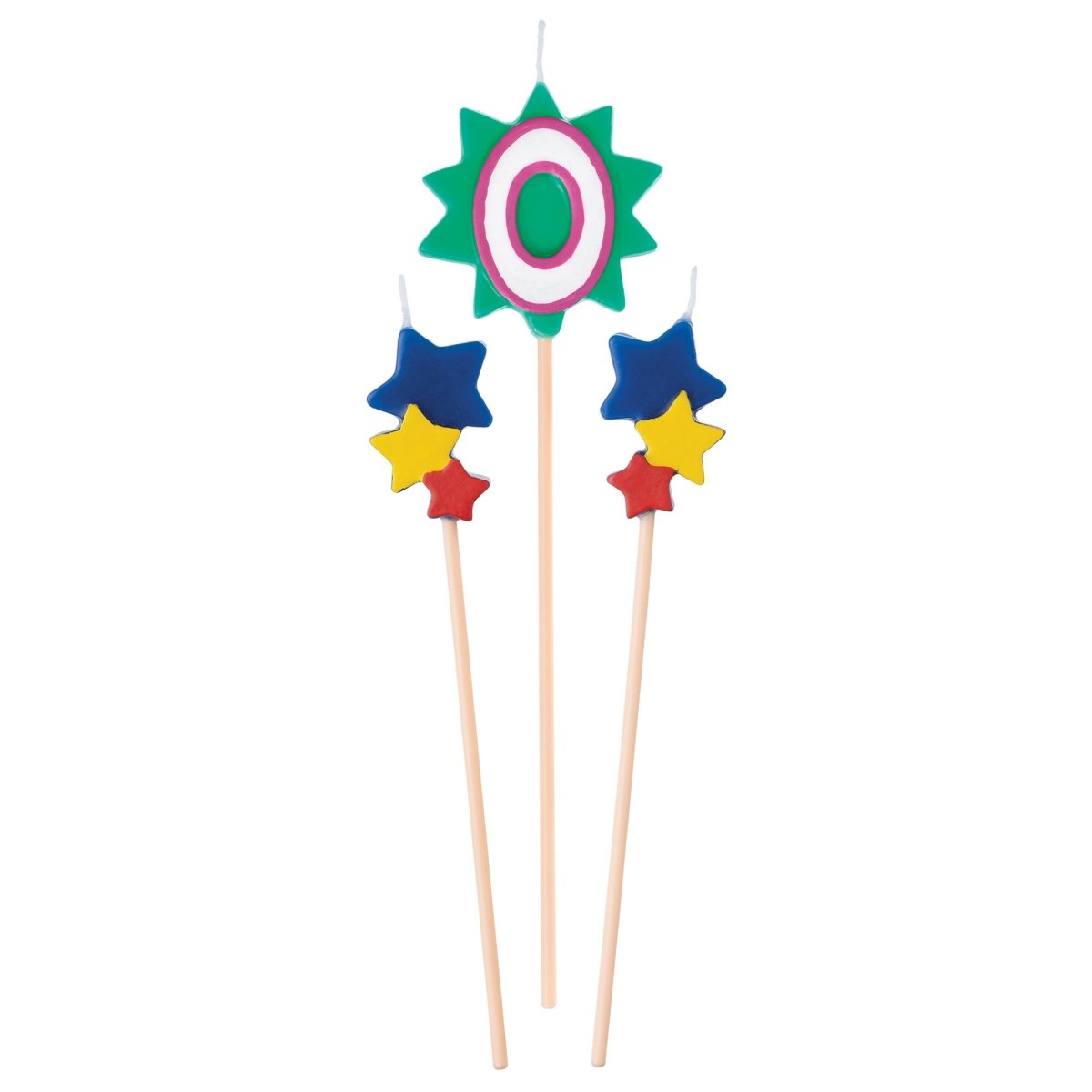 AMSCAN CA Cake Supplies Birthday Cake Pick Candles #0, 5 1/2-7 Inches, 3 Count