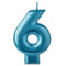 Buy Cake Supplies Blue Numeral Candle #6 sold at Party Expert