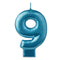 Buy Cake Supplies Blue Numeral Candle #9 sold at Party Expert