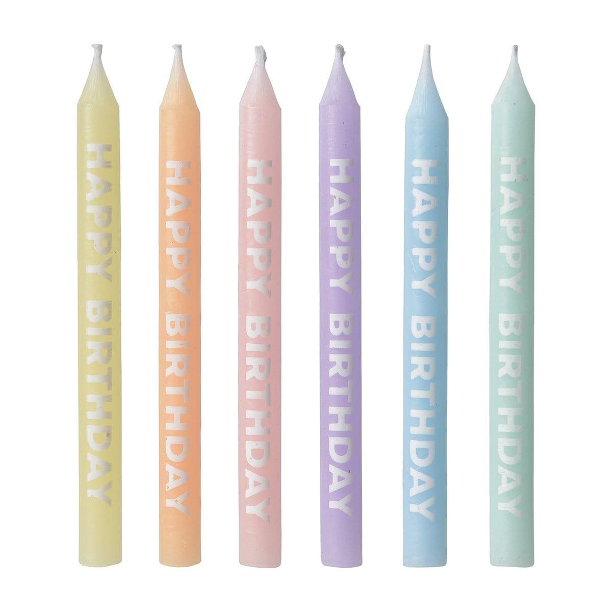 Buy Cake Supplies Happy Birthday Pastel Candle, 12 Count sold at Party Expert