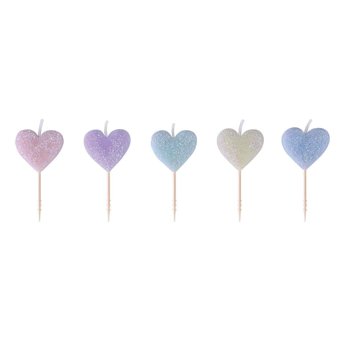 Buy Cake Supplies Hearts Shape Picks Candle, 5 Count sold at Party Expert