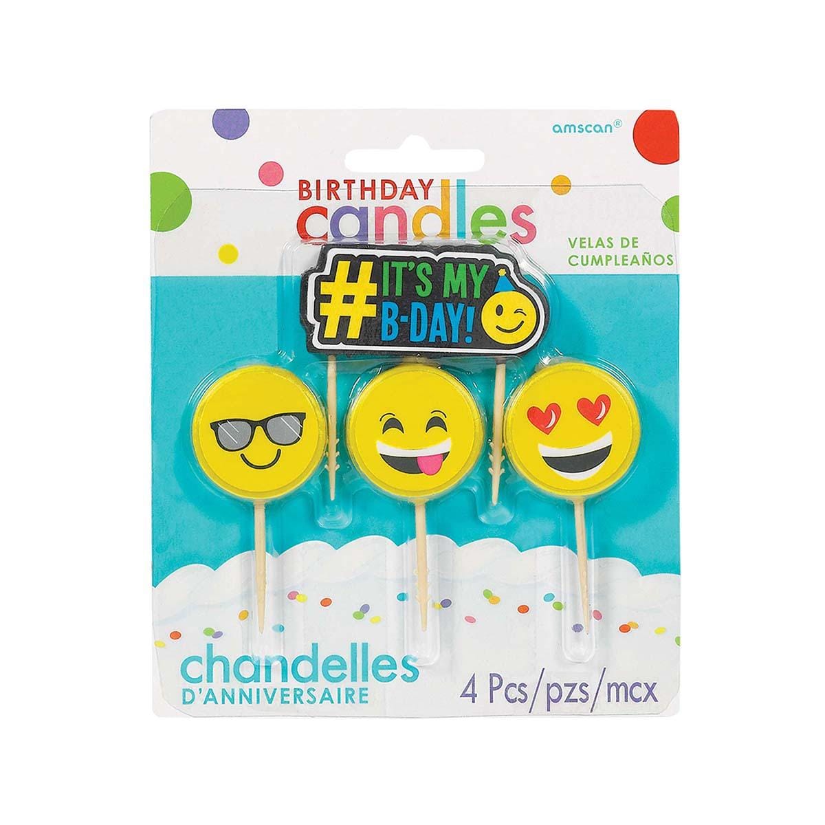 Buy Cake Supplies Icon Candles - Emoji 4/pkg. sold at Party Expert