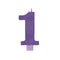 Buy Cake Supplies Large Num Glitter Candle #1 - Purple sold at Party Expert