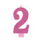 Buy Cake Supplies Large Num Glitter Candle #2 - Pink sold at Party Expert