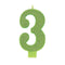 Buy Cake Supplies Large Num Glitter Candle #3 - Kiwi sold at Party Expert