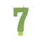 Buy Cake Supplies Large Num Glitter Candle #7 - Kiwi sold at Party Expert
