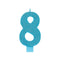 Buy Cake Supplies Large Num Glitter Candle #8 - Caribbean Blue sold at Party Expert