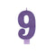 Buy Cake Supplies Large Num Glitter Candle #9 - Purple sold at Party Expert