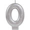 Buy Cake Supplies Metallic Numeral Candle #0 - Silver sold at Party Expert