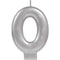 Buy Cake Supplies Metallic Numeral Candle #0 - Silver sold at Party Expert
