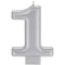 Buy Cake Supplies Metallic Numeral Candle #1 - Silver sold at Party Expert