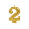 Buy Cake Supplies Metallic Numeral Candle #2 - Gold sold at Party Expert