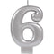 Buy Cake Supplies Metallic Numeral Candle #6 - Silver sold at Party Expert