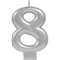 Buy Cake Supplies Metallic Numeral Candle #8 - Silver sold at Party Expert