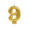 Buy Cake Supplies Metallic Numeral Candle #9 - Gold sold at Party Expert