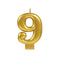 Buy Cake Supplies Metallic Numeral Candle #9 - Gold sold at Party Expert