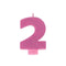 Buy Cake Supplies Numeral Glitter Candle #2 - Pink sold at Party Expert