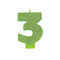Buy Cake Supplies Numeral Glitter Candle #3 - Kiwi sold at Party Expert