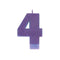 Buy Cake Supplies Numeral Glitter Candle #4 - Purple sold at Party Expert