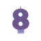Buy Cake Supplies Numeral Glitter Candle #8 - Purple sold at Party Expert