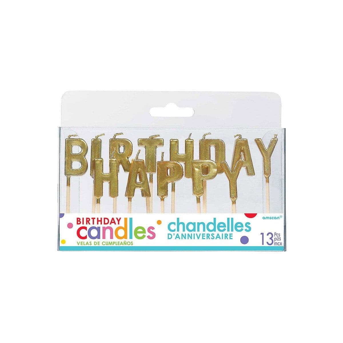 Buy Cake Supplies Pick Candles Hbday - Gold sold at Party Expert