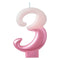 Buy Cake Supplies Pink Numeral Candle #3 sold at Party Expert