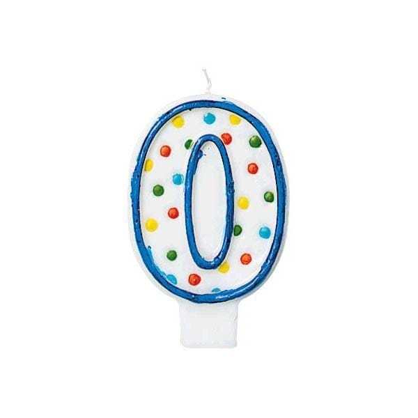 Buy Cake Supplies Polka Dots Birthday Candle #0 sold at Party Expert