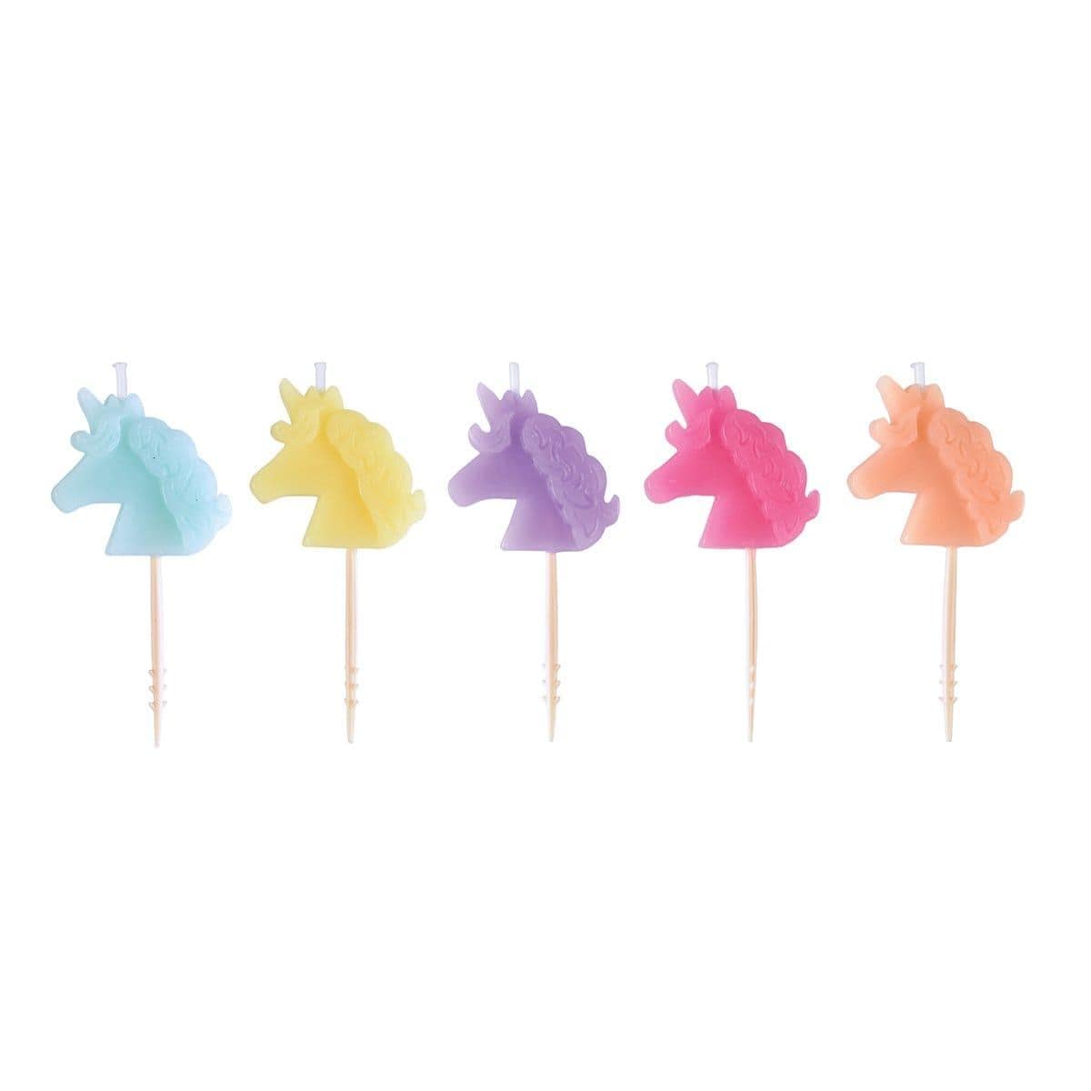 Buy Cake Supplies Unicorn Picks Candles, 5 Count sold at Party Expert