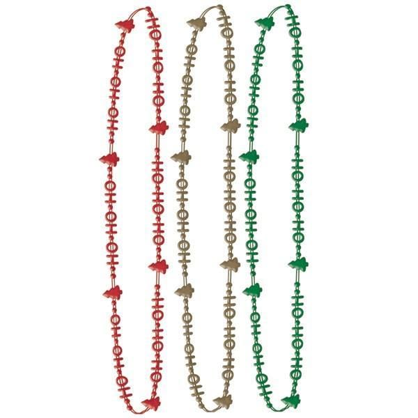 Buy Christmas Ho Ho Ho Plastic Bead Necklaces 6/pkg sold at Party Expert