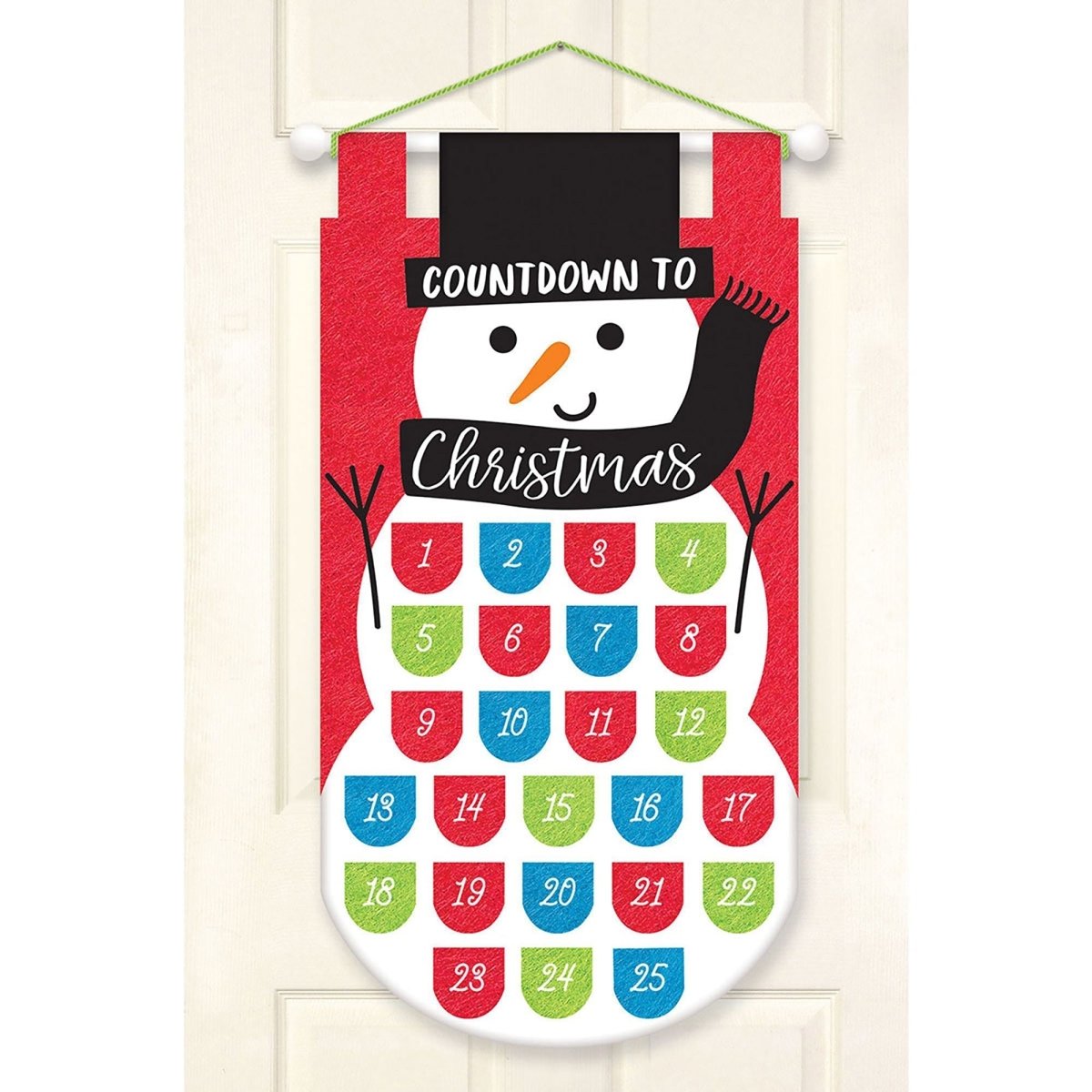 AMSCAN CA Christmas Hanging Advent Calendar, 21 1/2 x 12 Inches, 1 Count 192937088739