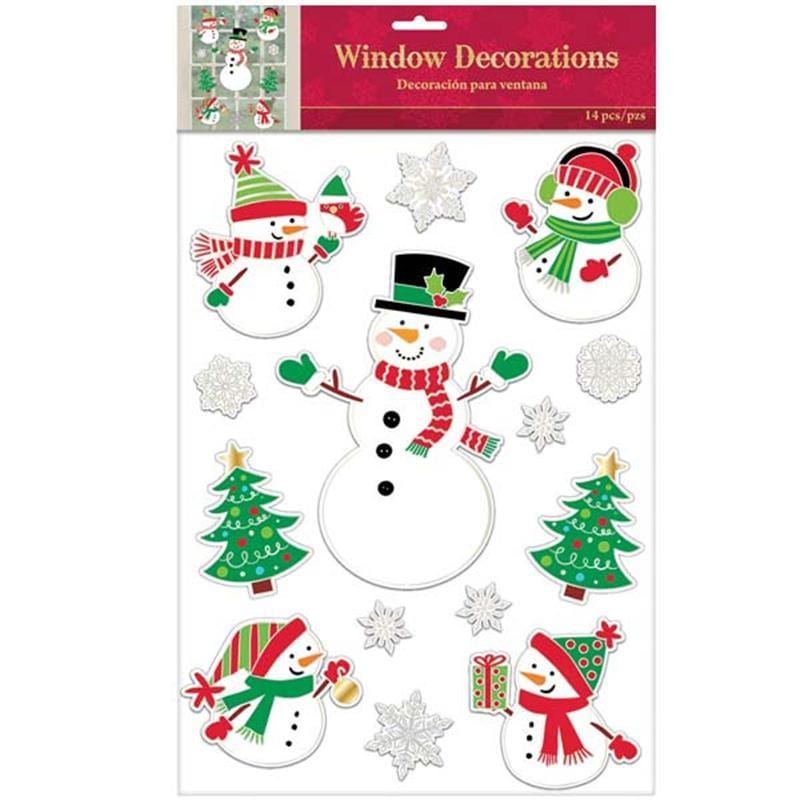 Buy Christmas Snowman Window Decorations sold at Party Expert
