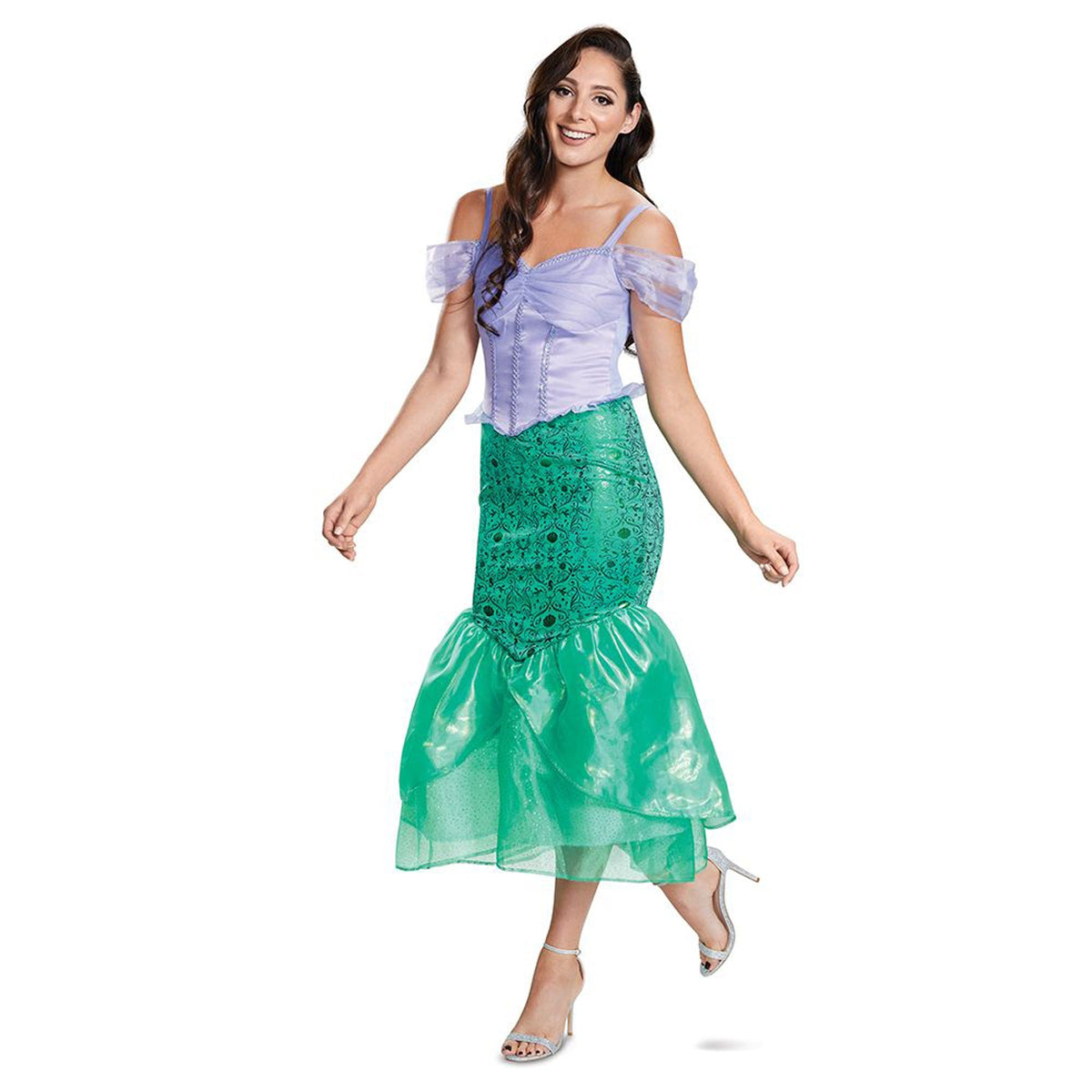 AMSCAN CA Costumes Disney the Little Mermaid Ariel Deluxe Costume for Adults, Green and Purple Dress